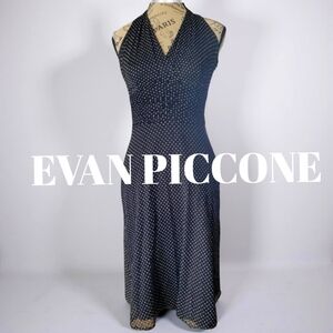 Evan Piccone Classy Halter Black Polka Dot Dress. Vintage Style